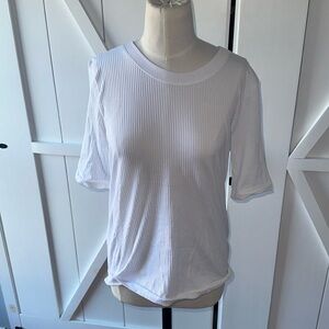 Athleta Women's White Short Sleeve Top